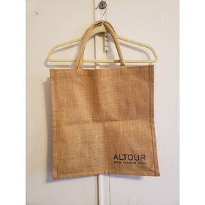 Large burlap tweed tote bag